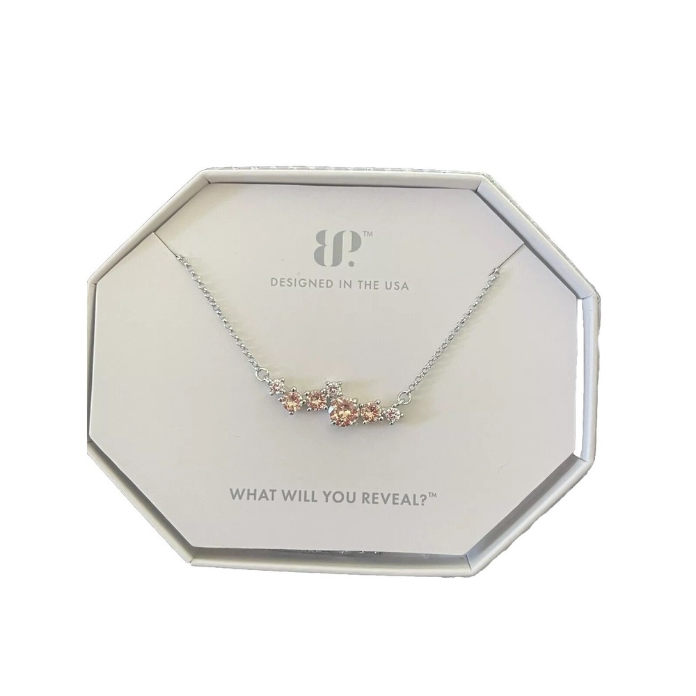 Bomb Party RBP6349 The Sterling Club Smokey Topaz CZ .925 SS Necklace